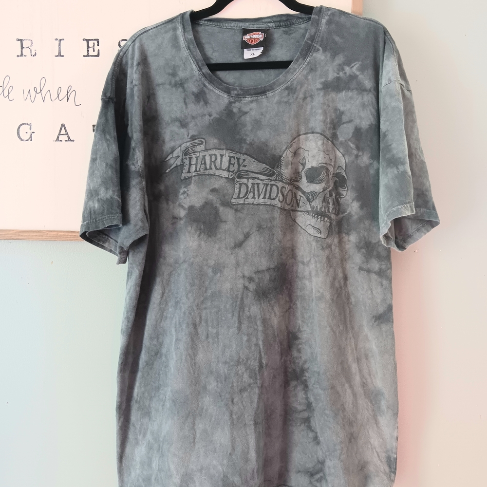 Harley Davidson Motorcycle Biker Tie Dye Skeleton Tshirt Men's Size XL Tennessee